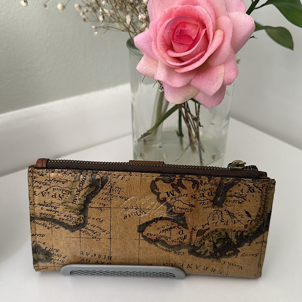 Patricia Nash Rienzo and Nazari  Euro Map  Leather Bifold Wallet/Bundle - Picture 9 of 11
